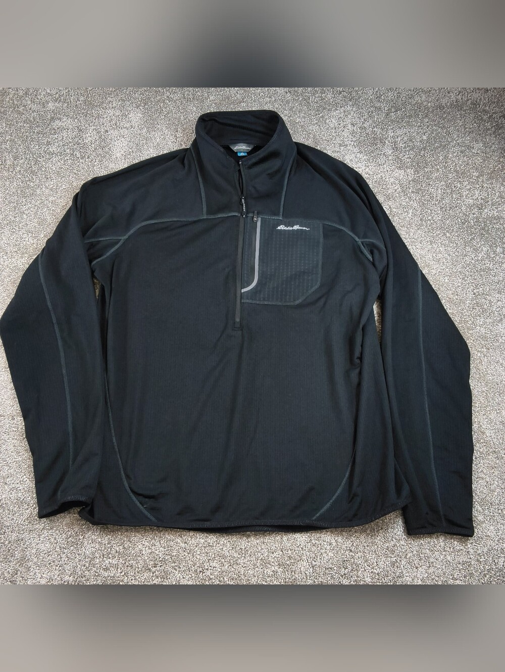 Eddie Bauer First Ascent Jacket Mens Size TXL Fleece Black Half Zip Outdoors
